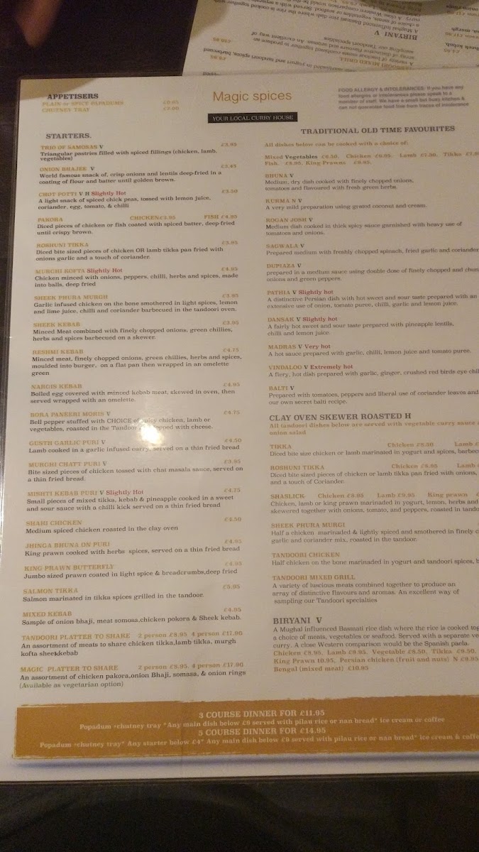 Menu Magic Spices Indian Restaurant & Takeaway-3